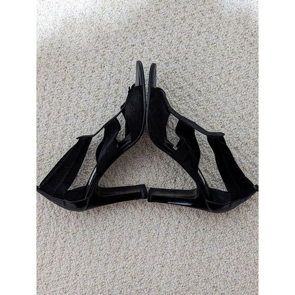 Donald J. Pliner Women's Black  Leather Stretchy Strappy Heels Size 7.5 - Picture 4 of 8